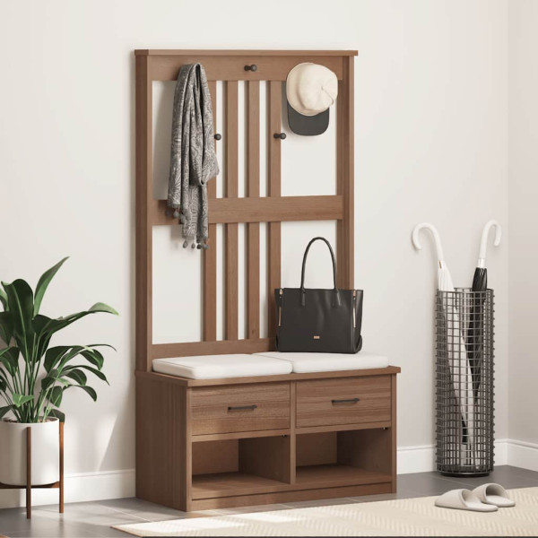 Árvore de Hall SANDNES 87x40x159.5 cm Madeira Maciça de Pinho M 3