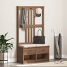 Perchero de entrada SANDENS madera maciza de pino 87x40x159.5cm 3