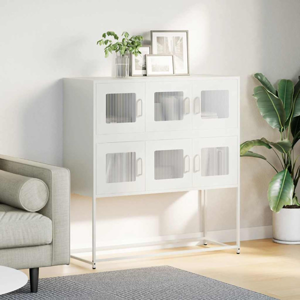 Aparador de acero laminado en frío blanco 100.5x39x107 cm M 3