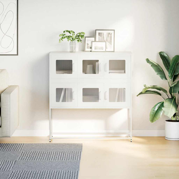 Aparador 100.5x39x107 cm aço laminado a frio branco M 4