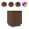 Mesa de cabeceira com luzes LED 38x34x50 cm carvalho castanho 2