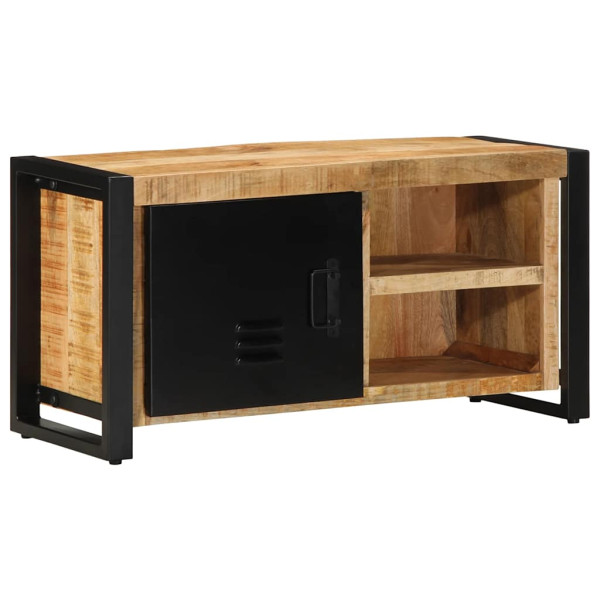 Mueble de TV madera maciza de mango rugosa 80x30x40 cm D