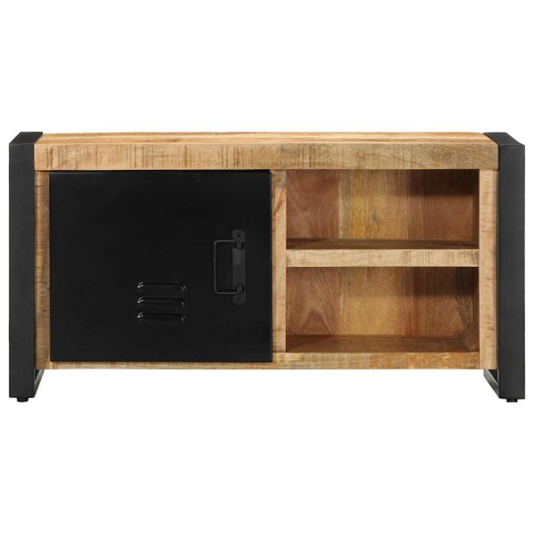 Mueble de TV madera maciza de mango rugosa 80x30x40 cm M 3