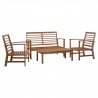 Conjunto lounge de jardim 4 pcs madeira de acácia maciça 1