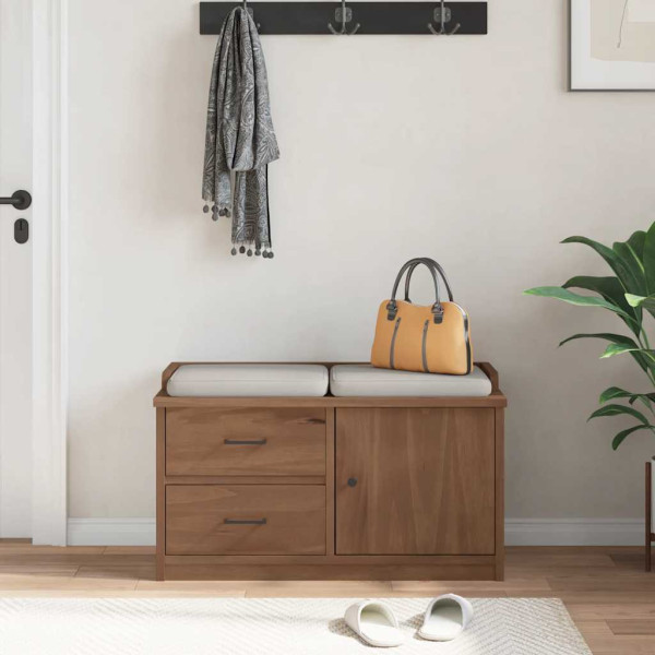Banco de recibidor SANDNES madera maciza de pino 87x40x50 cm M 4