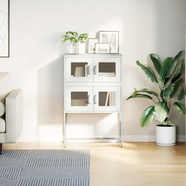 Aparador de acero blanco 68x39x107 cm M 4