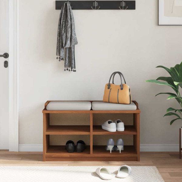 Banco de recibidor SANDNES madera maciza de pino 87x40x50 cm M 4