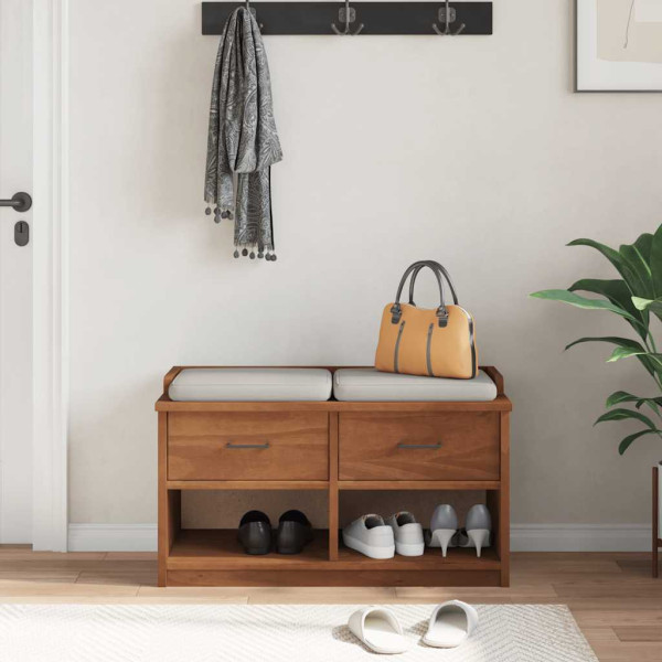 Banco de recibidor SANDNES madera maciza de pino 87x40x50 cm M 4