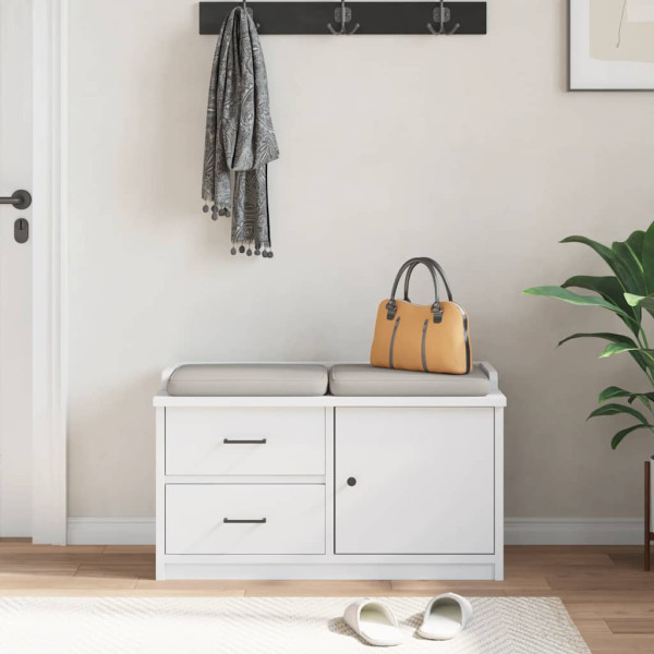 Banco de recibidor SANDNES madera maciza pino blanco 87x40x50cm M 4