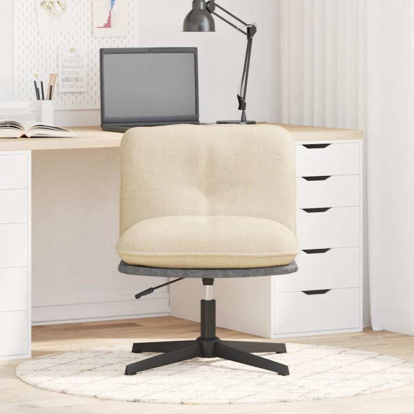 Silla de oficina giratoria tela color crema M 3
