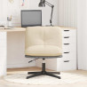 Silla de oficina giratoria tela color crema 3