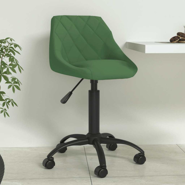 Silla de comedor de terciopelo verde oscuro D
