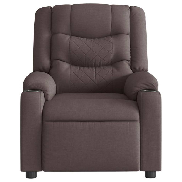 Sillón reclinable eléctrico tela marrón oscuro M 5