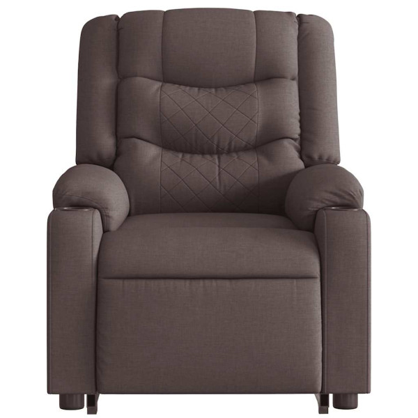 Sillón reclinable elevable tela marrón oscuro M 5