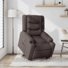 Sillón eléctrico reclinable elevable de tela marrón oscuro 2