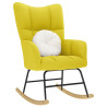 Silla mecedora de tela amarillo clara 1