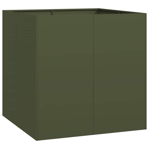 Vaso floreira 80x80x80 cm aço verde azeitona M 2