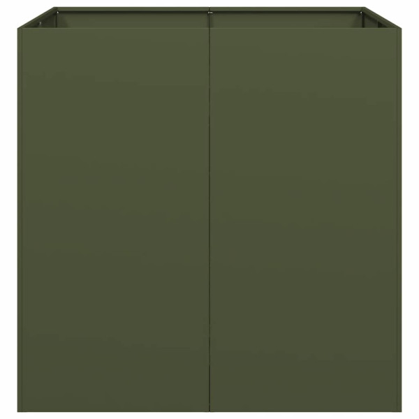 Vaso floreira 80x80x80 cm aço verde azeitona M 4