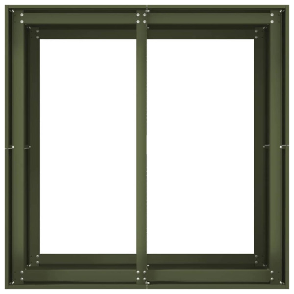 Vaso floreira 80x80x80 cm aço verde azeitona M 5