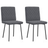 Cadeiras de jantar 2 pcs veludo cinzento-escuro 1