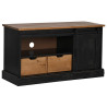 Mueble de TV HALDEN con puerta corredera negro 110x40x60 cm 2