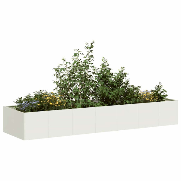 Jardinera acero blanco 280x80x40 cm D