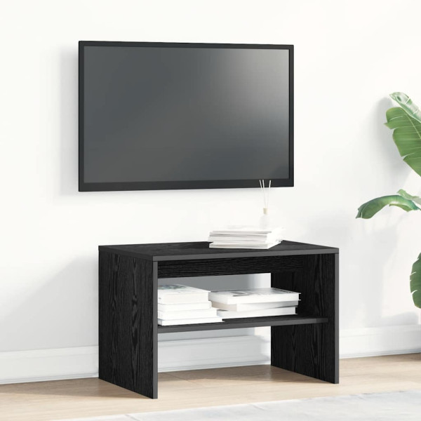 Mueble de TV madera de ingeniería roble negro 60x40x40 cm M 3