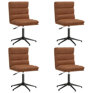 Cadeiras de jantar 4 pcs couro artificial castanho H