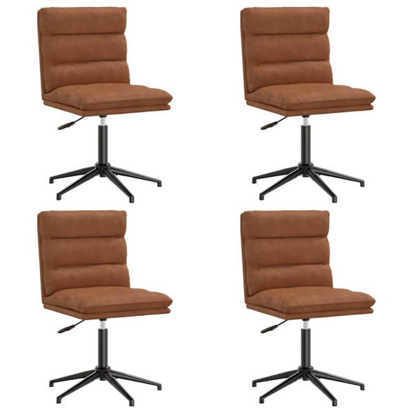 Cadeiras de jantar 4 pcs couro artificial castanho M 2