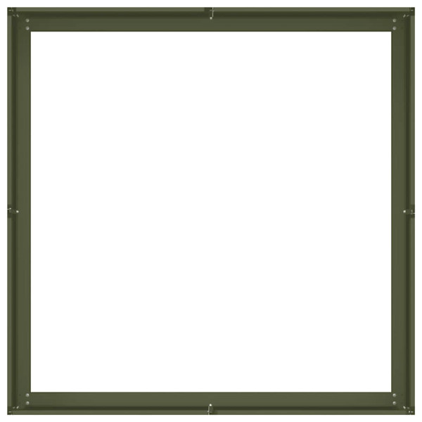 Jardinera acero verde oliva 100x100x30 cm M 5