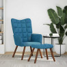 Sillón de relax con reposapiés terciopelo azul 3