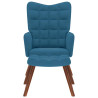 Sillón de relax con reposapiés terciopelo azul 4