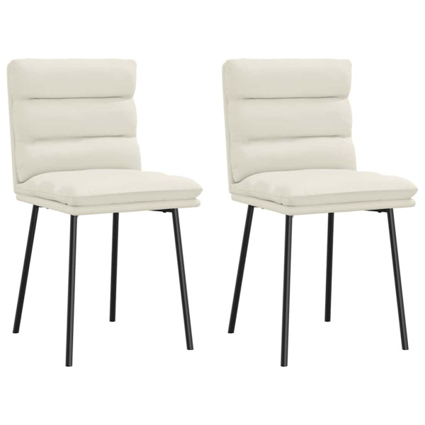 Sillas de comedor 2 unidades terciopelo crema D