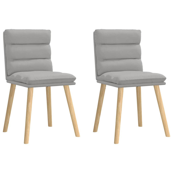 Sillas de comedor 2 uds tela gris nube D