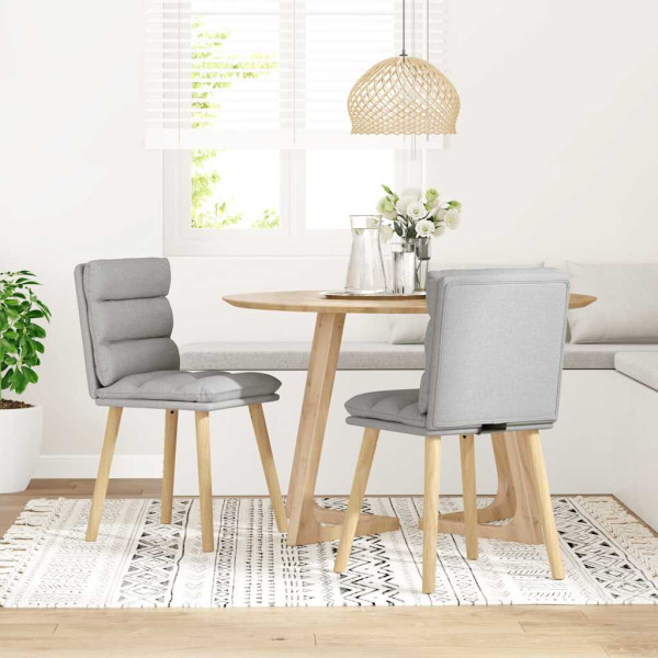 Sillas de comedor 2 uds tela gris nube M 2