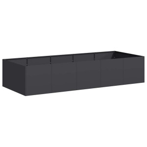 Vaso floreira 200x80x40 cm aço preto H