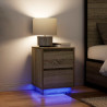 Mesilla de noche con luces LED roble Sonoma 38x34x50 cm 5