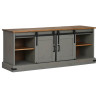 Mueble de TV HALDEN 2 puerta correderas gris 150x40x60 cm 4