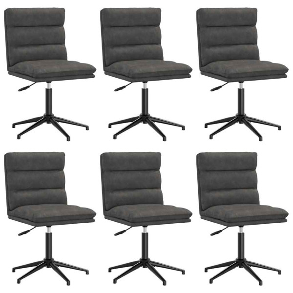 Cadeiras de jantar 6 pcs couro artificial preto M 2