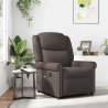 Sillón reclinable de cuero sintético marrón brillante 1