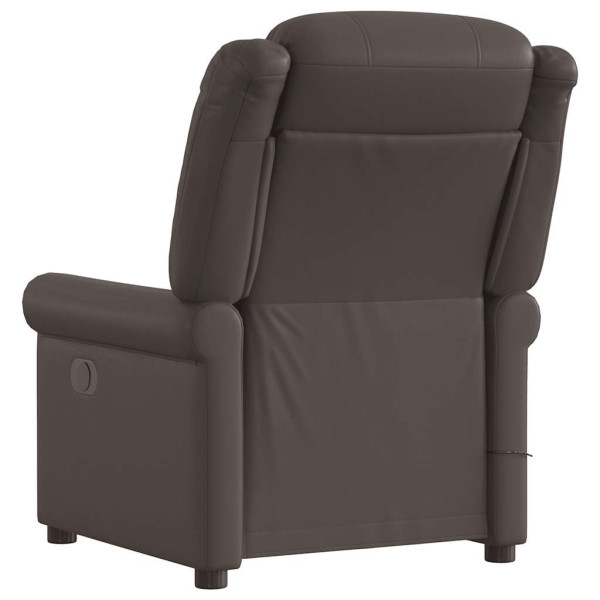 Sillón reclinable de cuero sintético marrón brillante M 5