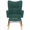 Sillón mecedora con taburete tela verde oscuro 4