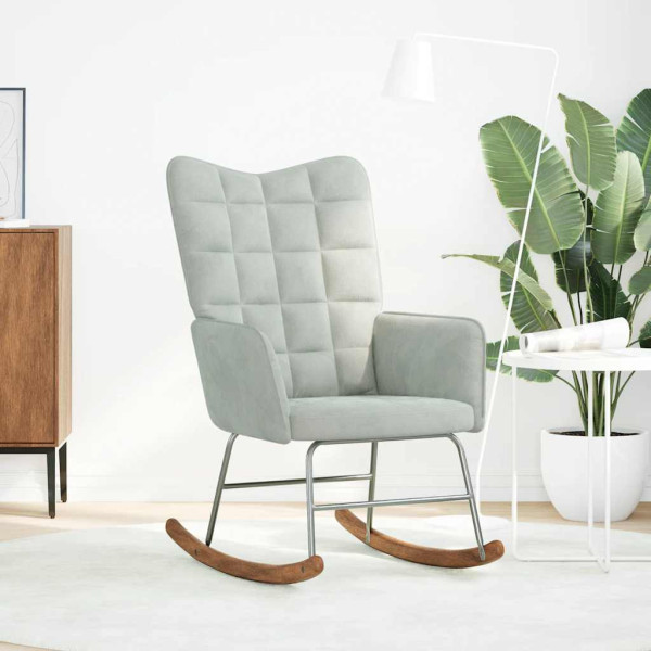 Silla mecedora de terciopelo gris claro M 3