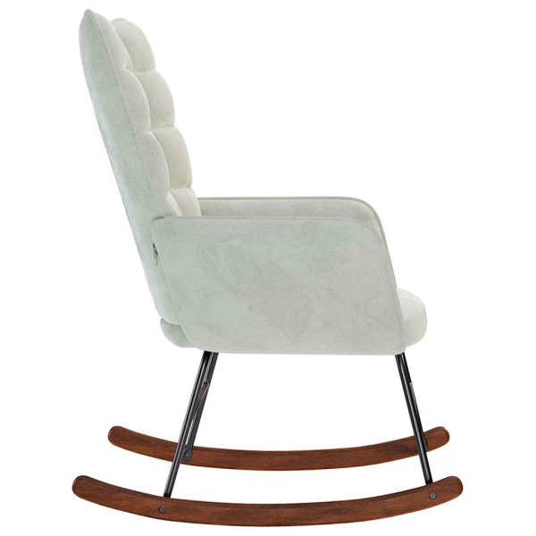 Silla mecedora de terciopelo gris claro M 5