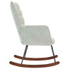 Silla mecedora de terciopelo gris claro 5