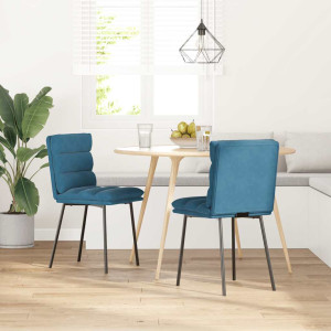 Sillas de comedor 2 unidades terciopelo azul H