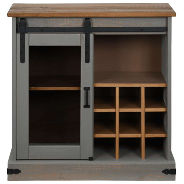 Aparador HALDEN con puerta corredera gris 80x40x80 cm M 3