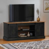 Mueble de TV HALDEN 2 puerta correderas negro 150x40x60 cm 1