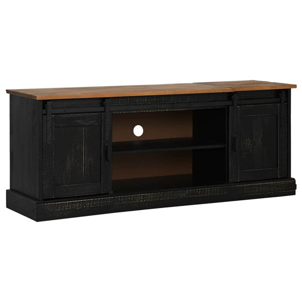 Mueble de TV HALDEN 2 puerta correderas negro 150x40x60 cm M 2