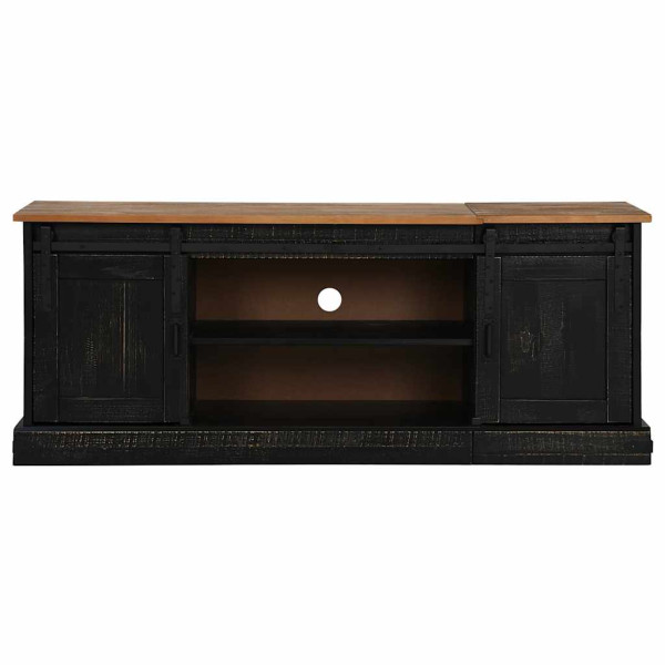 Mueble de TV HALDEN 2 puerta correderas negro 150x40x60 cm M 3